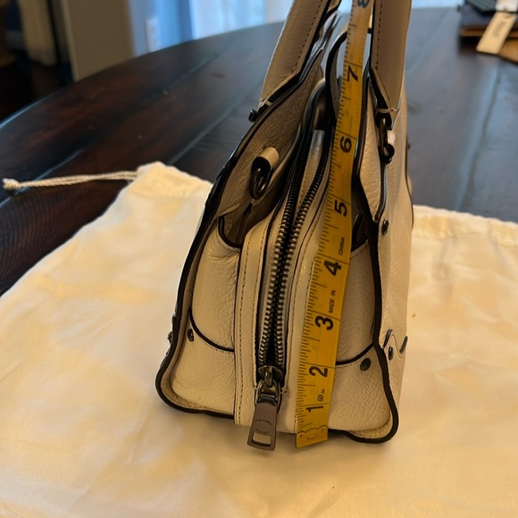 Coach Mercer Satchel 24 Bandana Rivets Chalk F55634 - Picture 13 of 15